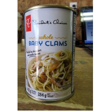 Clams - Whole Baby Clams  - President's Choice Brand  / 1 x 142 Grams Drained Weight