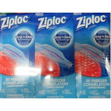 Ziploc - Freezer Bags - Large Size /  3 x 50 Bags = 150 bags 