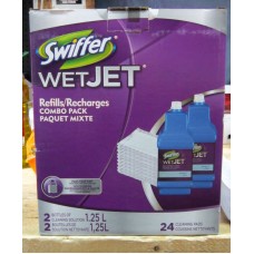 Cleaner - Swiffer - Wet Jet Refills Combo Pack /  24 Cleaning Pads + 2 Bottles Of Cleaning Solution / 1.25 Liter Each