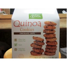 Cookies - GoGo Brand - Quinoa Chocolate Chip Cookies - Gluten Free - Wheat Free - Vegan - Dairy & Egg Free / 1 x 396 Gram Box