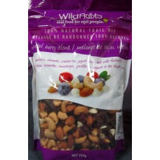 Nuts - Trail Mix - Wild Roots Brand -  100% Natural Trail Mix Coastal Berry Blend - 1 x 737 Gram Resealable Bag)
