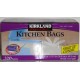 Garbage Bags - Kirkland Brand - Kitchen Bags - One By One Dispensing Box - (20" x 19.5")  1 x 320 White Plastic Bags